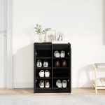 Scarpiera Rovere Nero 57x34x76 cm in Legno Multistrato