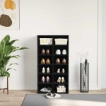 Scarpiera Rovere Nero 54x34x100,5 cm in Legno Multistrato