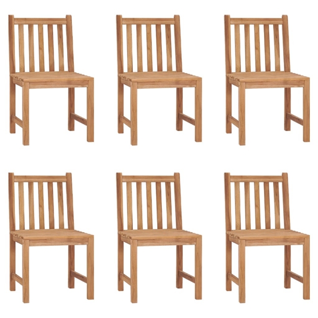 Sedie da Giardino 6 pz con Cuscini in Legno Massello di Teak