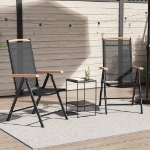 Sedie da Giardino Pieghevoli 2 pz in Alluminio e Textilene Nere