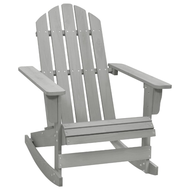 Sedia a Dondolo da Giardino in Legno Grigio