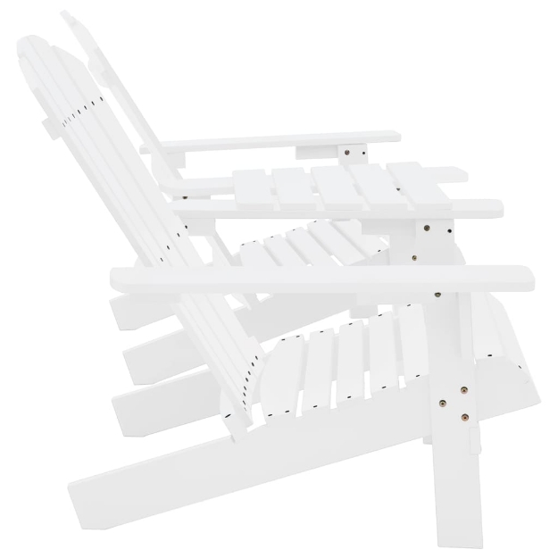 Sedie da Giardino Adirondack con Tavolino in Legno Abete Bianco