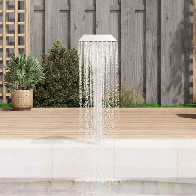 Fontana per Piscina in Acciaio Inossidabile 50x30x90 cm Argento
